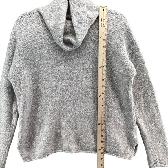 Athleta Sweater Women XS Gray Wool Blend Knit Brindle Funnel Pullover Cozy Cabin - Picture 5 of 11